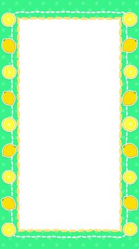 Vertical Lemon Fruit Border Animated Looping Frame