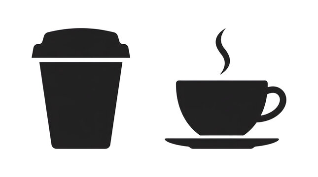 Coffee Cup with Milk and Steam Vector Icon, Hot Latte Beverage Illustration for Cafe, Breakfast, Espresso, Cappuccino, Mocha, Coffee Break and Aromatic Drink Design