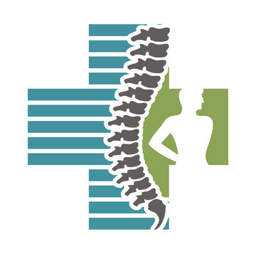 chiropractic logo design template. Human spine symbol for medical logo design vector.