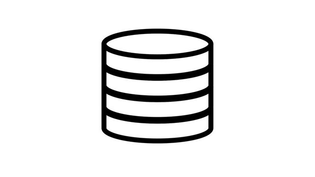 Animated Coin Stack Icon Motion Graphic Loop with Alpha Channel
