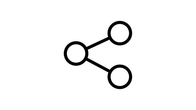 Animated Share Icon Motion Graphic Loop with Alpha Channel