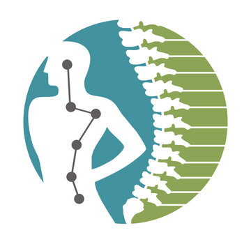 chiropractic logo design template. Human spine symbol for medical logo design vector.