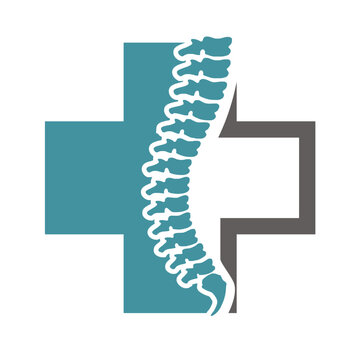 chiropractic logo design template. Human spine symbol for medical logo design vector.