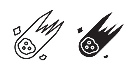 Comet icon flat outline in black © iconic