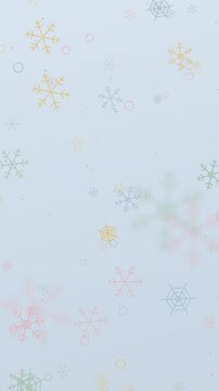 Soft Pastel Snowflakes on Light Blue Christmas Background