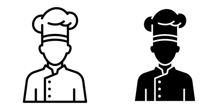 Cheff icon flat outline in black