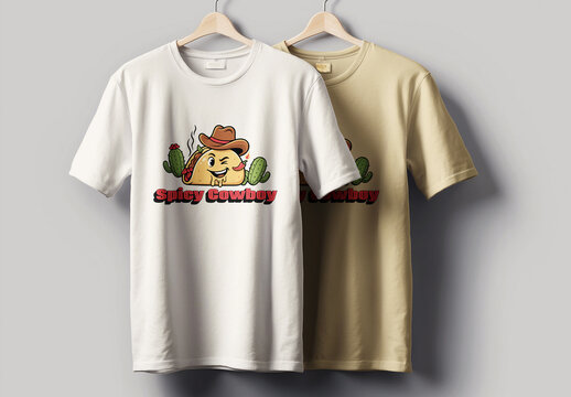 Spicy Cowboy T shirt design Layout