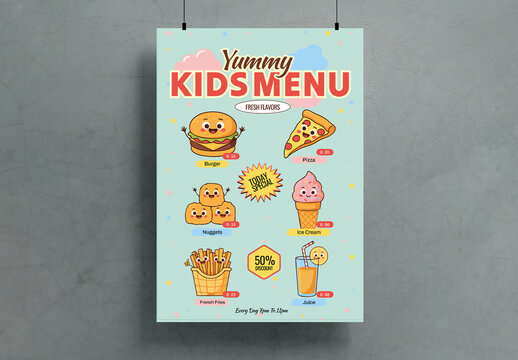 Yummy Kids Menu Flyer Template