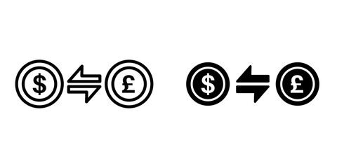 Obraz premium Exchange rate icon flat outline in black