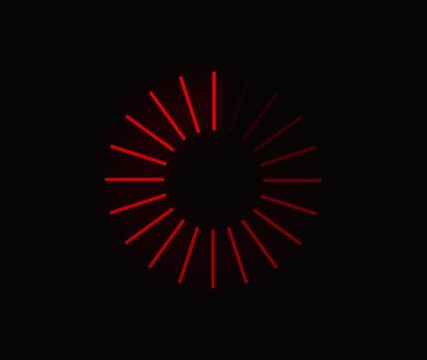 Circle loading read color animation. Progress bar , Seamless Loop and animated circle loading gif video on black Background. 4K Video