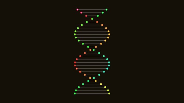 DNA helix illustration colorful dots forming genetic code science and biology concept for healthcar
