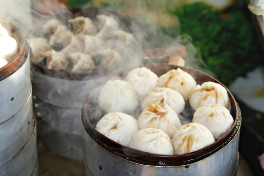 Chinese food specialty - steamed dumplings sold on street for, mainly for breakfast