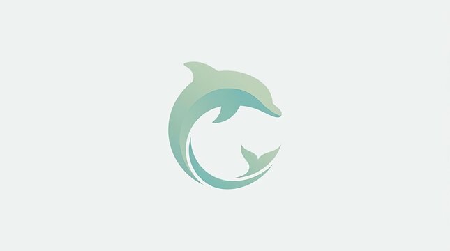 Minimalist teal dolphin silhouette in a circular logo.