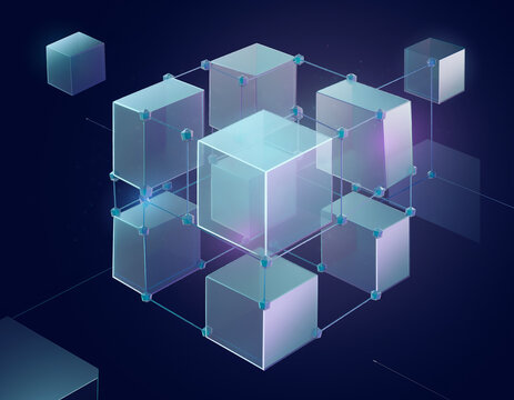 Blockchain Network and Distributed Ledger Technology Concept