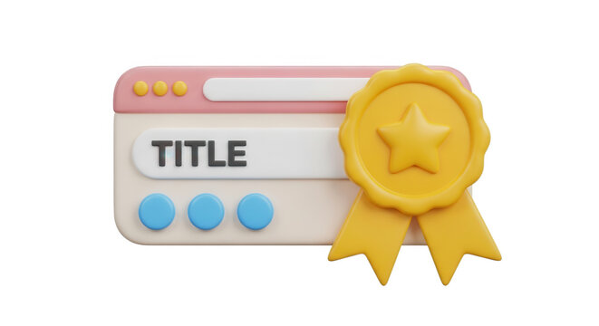 Search engine interface with medal symbolizing top ranking achievement during online promotion