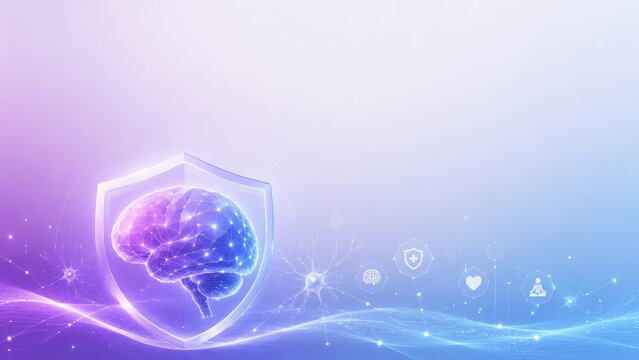 Human brain representing modern healthcare personal wellbeing scientific research and patient focused medical innovation