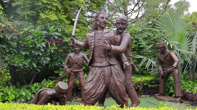 Shaheedi Park, New Delhi, Delhi, India. -  Shaheedi Park in New Delhi is a unique urban park featuring artistic sculptures made from recycled materials, celebrating India&rsquo;s freedom fighters and rich h