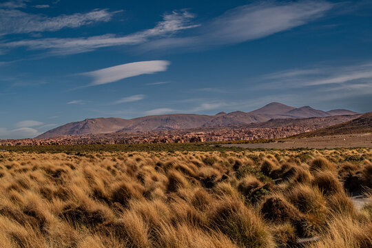 Beautiful Mountains Landscape with sky and clouds in Bolivia
