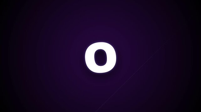 3d letter o glowing pattern on dark purple background