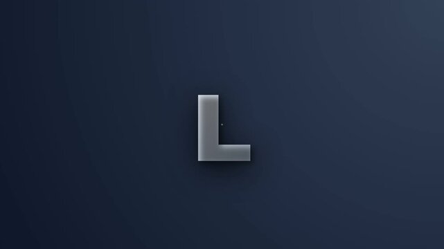 3d letter l rotating on a sleek dark blue background
