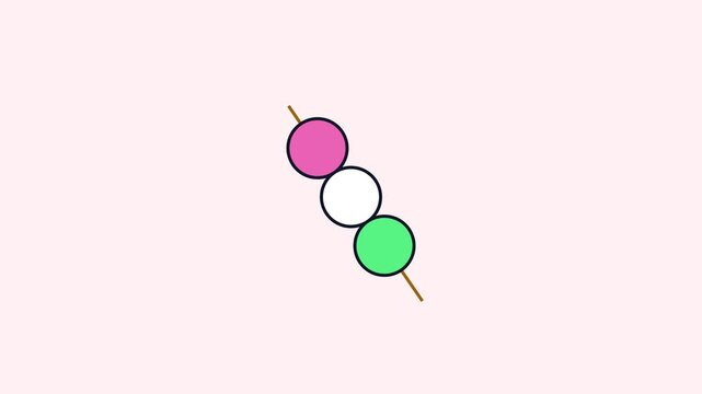 Colorful Dango Sweet Skewer Loading Screen Animation Motion Graphic