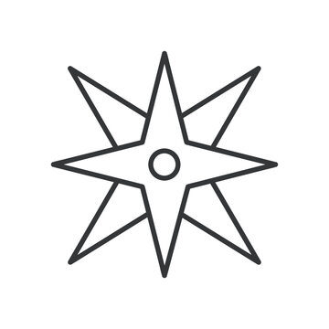 Compass Rose line icon. Editable stroke. Vector illustration