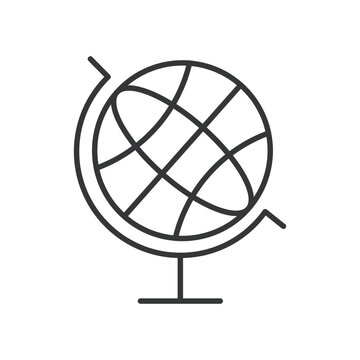 Globe line icon. Editable stroke. Vector illustration