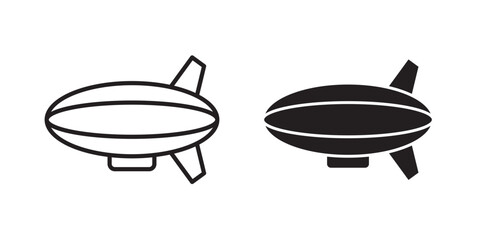 Airship icon flat outline in black © iconic