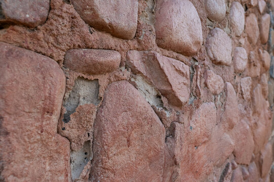 Close up of textures in a stone wall 