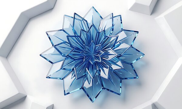 abstract blue snowflake