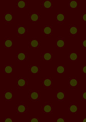 Seamless vector pattern with olive green polka dots on a dark maroon background, elegant abstract geometric design for fabric, textile, wallpaper, and wrapping paper decoration printing © HEMEL