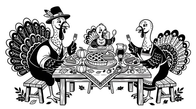 A vintage thanksgiving feast celebrating gratitude family and tradition with a bountiful table