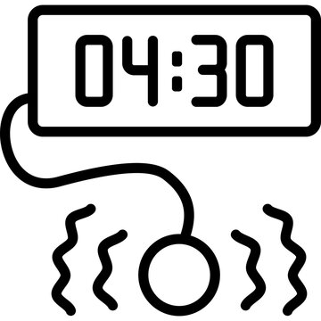 Vibrating Alarm Clock with Bed Shaker for Silent Wake Up Line Icon