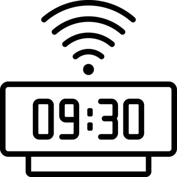 Smart WiFi Alarm Clock with Remote App Control Line Icon