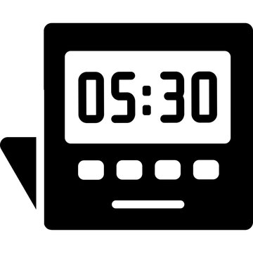 Portable Travel Alarm Clock with Compact Digital Display Flat Icon