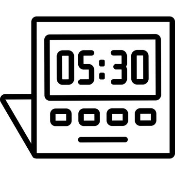 Portable Travel Alarm Clock with Compact Digital Display Line Icon