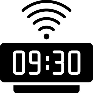 Smart WiFi Alarm Clock with Remote App Control Flat Icon