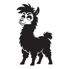 Fototapeta premium Cartoon llama with glasses looking cute and stylish Vector