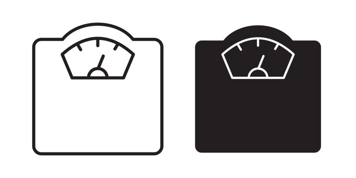 Scale icon flat outline in black