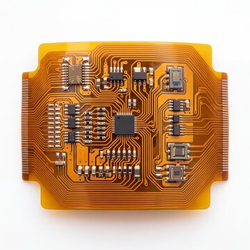 Flexible printed circuit board with electronic microchip components