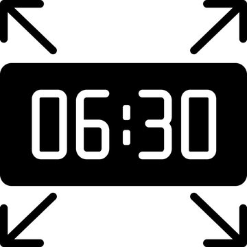 Large Display Alarm Clock with Big Easy Read LED Screen Flat Icon