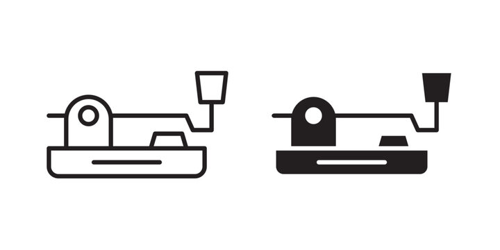 Morse code icon flat outline in black