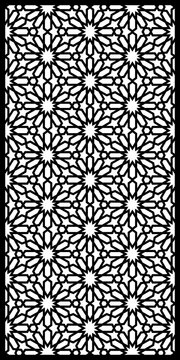 Islamic geometric seamless pattern vector template for laser cutting, CNC, and engraving