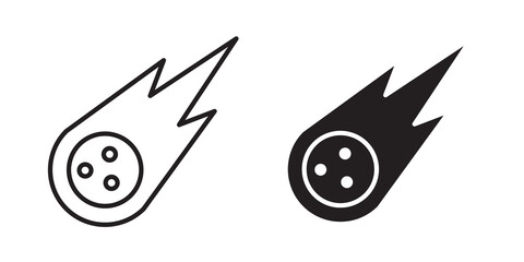 Comet icon flat outline in black © iconic
