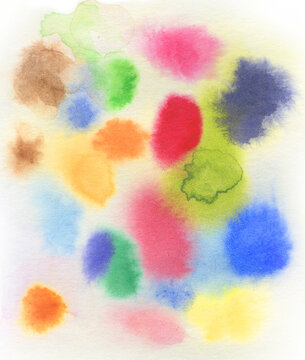 Multicolor Watercolor background. Blurred backdrop of delicate pastel tones. Universal abstract  frame, a place for text, logo or web page. Concept of modern art.