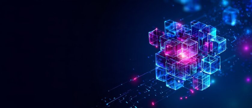 Abstract digital transformation concept representing cloud based erp system integration and workflow automation