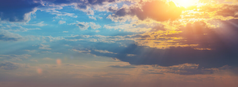 Beautiful flaming sky at sunset