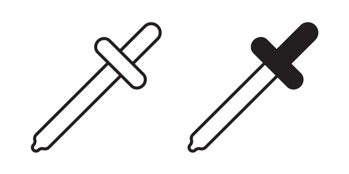 Eye dropper icon flat outline in black