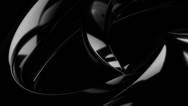 3d render black, futuristic abstract dark spiral. 3d rendering illustration not AI