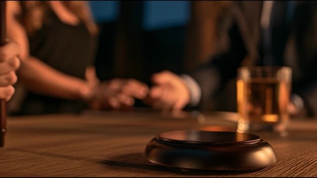 Gavel rests on polished wood